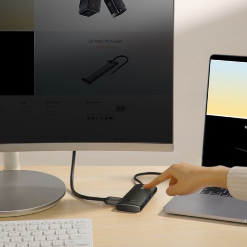 Хаб USB Type-C Baseus Lite Series 5-Port, 3xUSB/Type-C/HDMI, Black