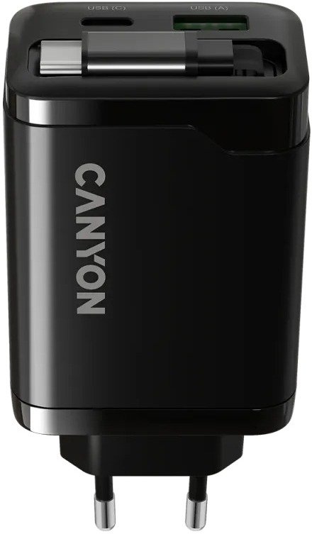 Зарядний пристрій Canyon OnCharge 65RC GaN 65W Black (CNS-CURC65ACB)