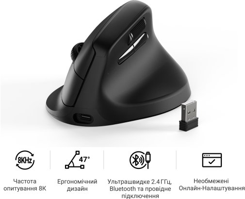 Миша Keychron M5 PixArt PAW3950 Black (M5-A23)