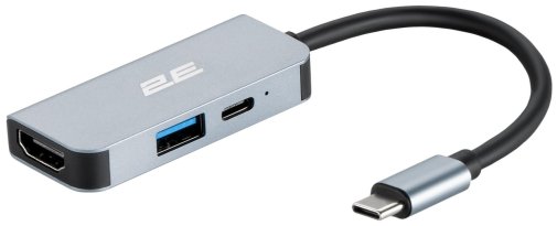 Хаб Type-C 2E W2680 USB/Type-C/HDMI, Grey