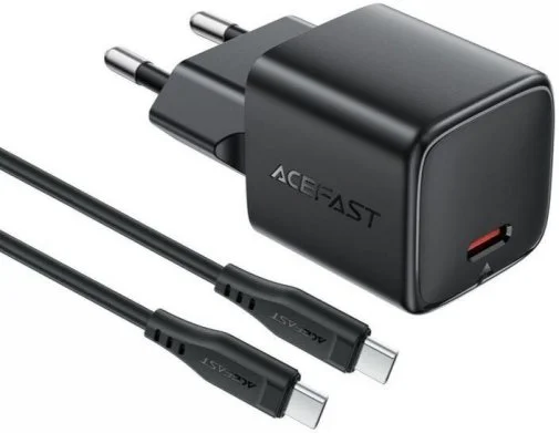 Фото: Зарядний пристрій Acefast A117 PD GAN 20W Black with Type-C/Type-C (6974316286509) № 9 | KTC