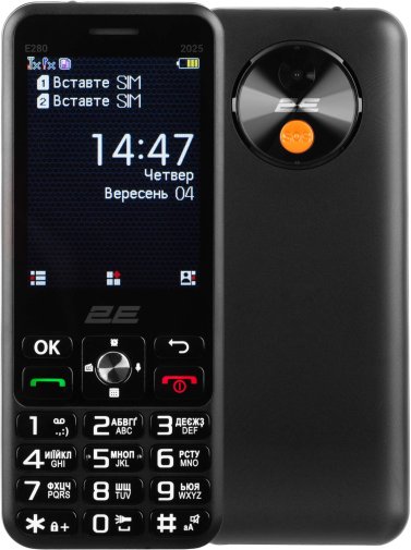 Мобільний телефон 2E E280 2025 Black (794300868957)