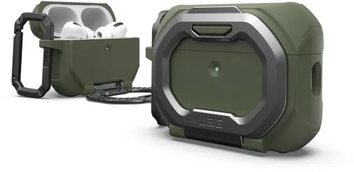 Фото: Чохол UAG for Airpods Pro 3nd Gen 2025 - Monarch with Built-in Phone Stand Olive Drab/Silver (104131117233) № 24 | KTC