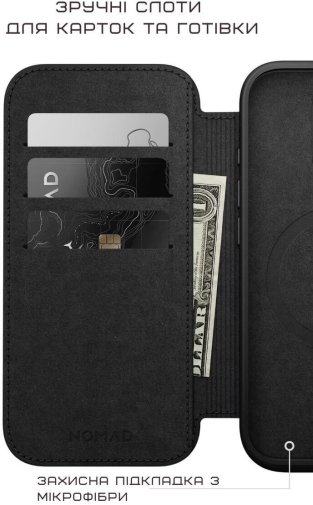 Чохол Nomad for Apple iPhone 16 Pro - Modern Leather Folio Black (NM01680185)