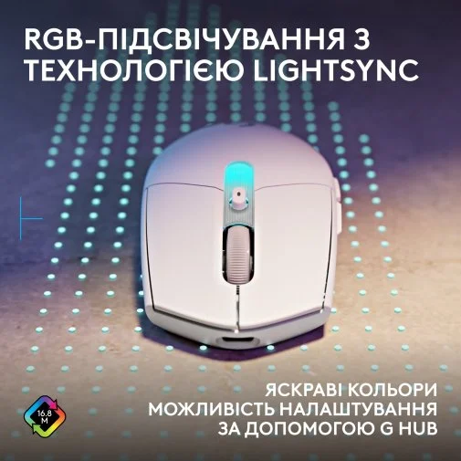Фото: Миша Logitech G305 X SUPERLIGHT Wireless/BT White (910-007747) № 19 | KTC