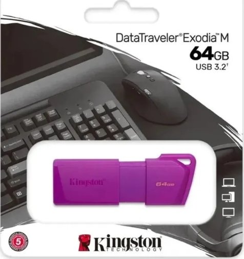 Флешка USB Kingston DataTraveler Exodia M 64Gb Neon Purple (KC-U2L64-7LP)