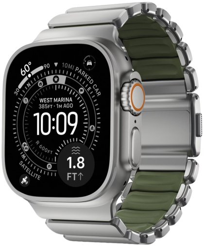 Ремінець Nomad for Apple Watch 46/49mm - Stratos Natural Hardware Forest (NM009568858)