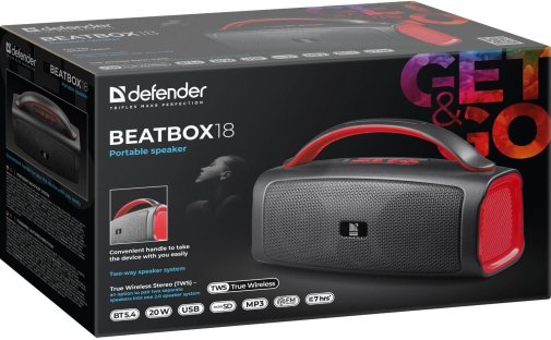 Портативна колонка Defender Beatbox 18 Black (65218)