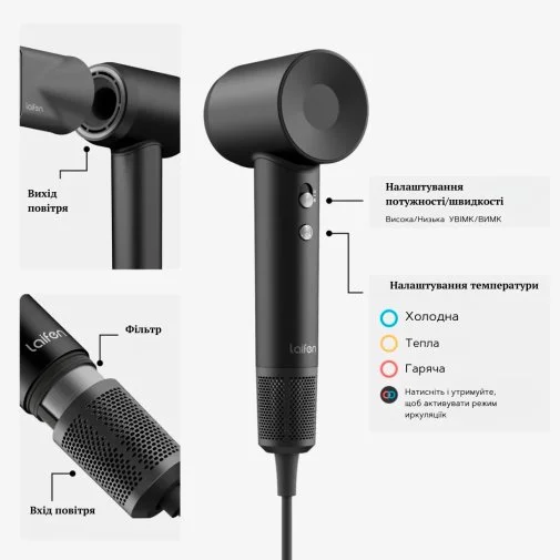 Фото: Фен Laifen Swift Black (LF03-BLS-EU) № 17 | KTC