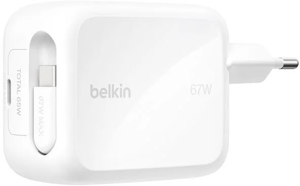 Зарядний пристрій Belkin UltraCharge GaN 67W White (WCH022KQWH)