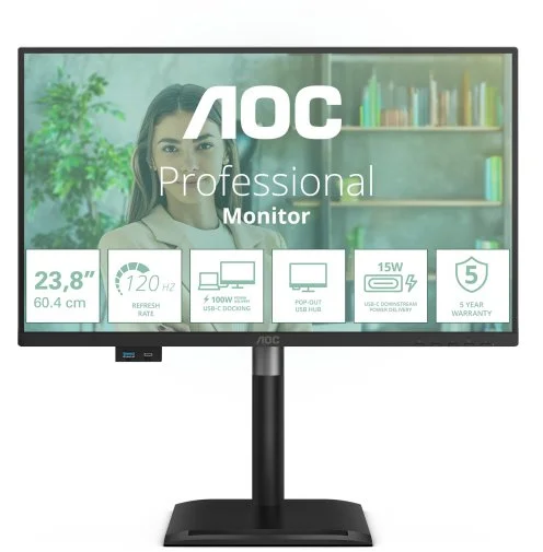 Фото: Монітор AOC 24P4CV Black - 23.8" IPS / 1920×1080 / 120 Гц / Adaptive Sync / Pivot / HAS № 20 | KTC