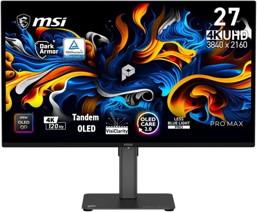 Фото: Монітор MSI Pro Max 271UPX12G (PRO MAX 271UPX12G) - 26.5" QD-OLED / 3840×2160 / 120 Гц / AMD FreeSync Premium Pro, Nvidia G-Sync Compatible / Pivot / HAS № 11 | KTC