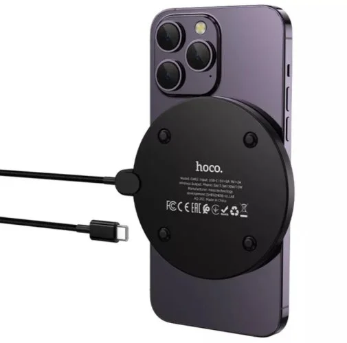 Фото: Бездротовий зарядний пристрій Hoco CW62 Peak Desktop Wireless Fast Charger 15W Black (6942007654517) № 11 | KTC