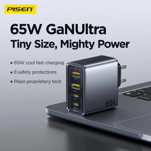 Фото: Зарядний пристрій Pisen BOLT Utility PD 65W Black (TP-C66) № 20 | KTC