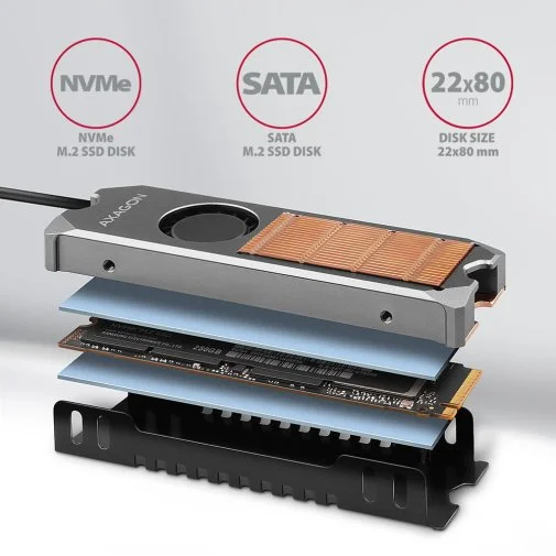 Фото: Радіатор Axagon for SSD M.2 2280 (CLR-M2FAN) № 7 | KTC
