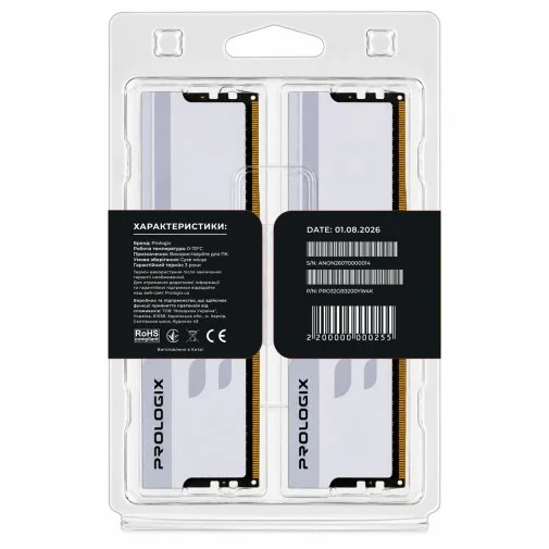 Фото: Оперативна пам’ять ProLogix Onyx White DDR4 2x16GB (PRO32GB3200YW4K) № 11 | KTC
