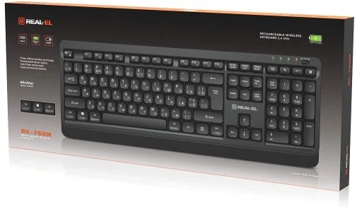 Фото: Клавіатура Real-EL RK-760W Wireless Black (EL123100058) № 17 | KTC