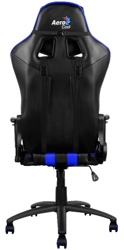 Крісло для геймерів AeroCool AC120BB чорне з синіми вставками + подушка
