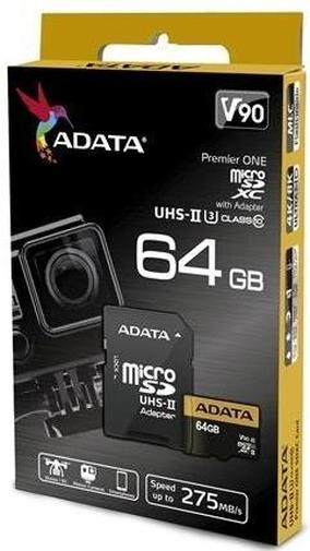 Карта пам'яті A-Data Premier ONE Micro SDXC 64GB AUSDX64GUII3CL10-CA1