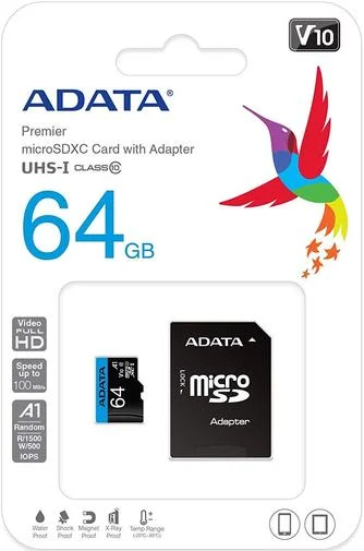 Фото: FLASH пам'ять A-Data Micro SDXC 64GB (AUSDX64GUICL10A1-RA1) № 4 | KTC