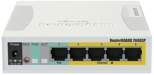Switch, 5 ports, Mikrotik RB260GSP 10/100/1000Mbps