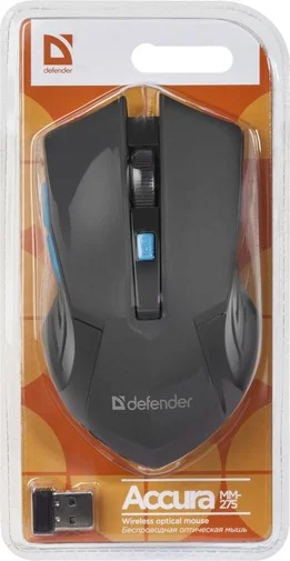 Фото: Миша Defender Accura MM-275 Black/Blue (52275) № 6 | KTC