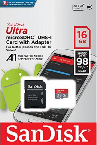 Карта пам'яті SanDisk Ultra Android A1 Micro SDHC 16GB SDSQUAR-016G-GN6IA