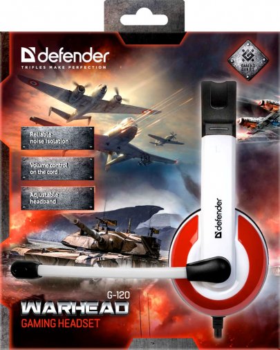 Гарнітура Defender Warhead G-120 Red/White (64098)