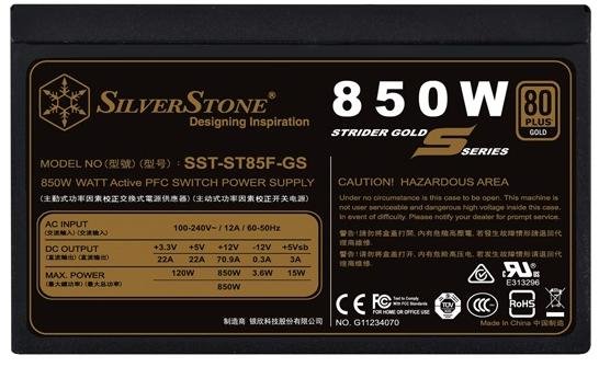 Блок живлення SILVER STONE 850W ST85F-GS v2.0 (SST-ST85F-GS)