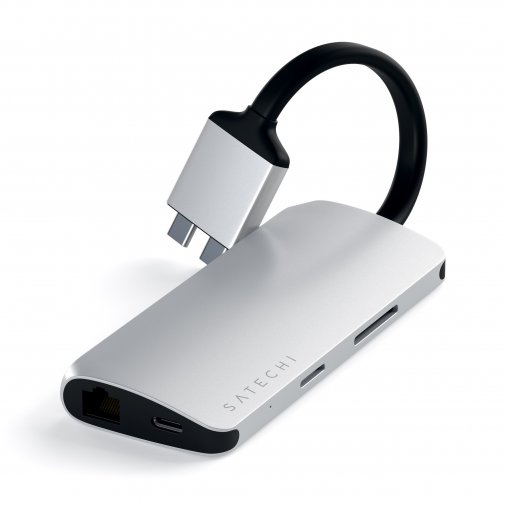 USB-хаб Satechi Type-C Dual Multimedia Adapter Silver (ST-TCDMMAS)