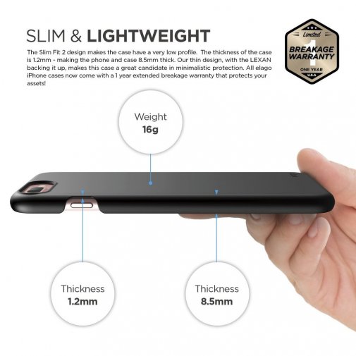 Чохол Elago for Apple iPhone 8 Plus/7 Plus - Slim Fit 2 Case Black (ES7PSM2-BK-RT)