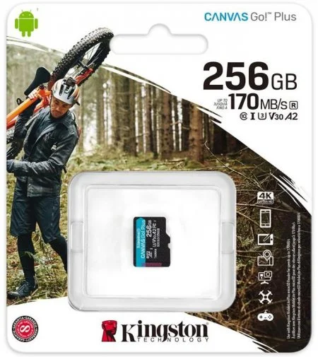 Фото: FLASH пам'ять Kingston Canvas Go Plus A2 Micro SDXC 256GB (SDCG3/256GBSP) № 7 | KTC