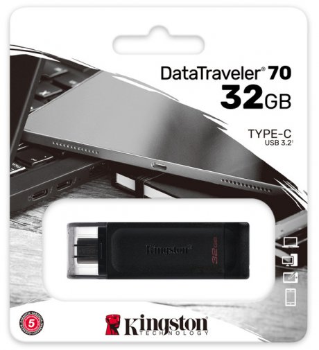  Флешка Type-C Kingston DataTraveler 70 32GB DT70/32GB Black