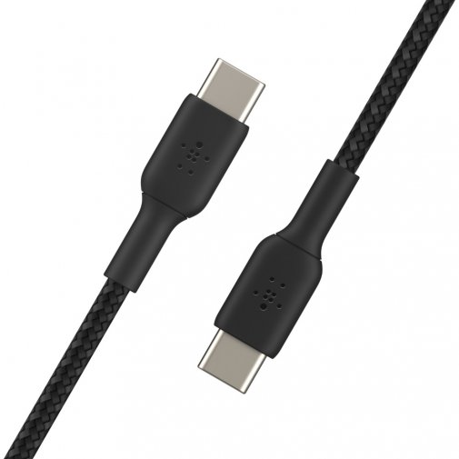 Кабель USB Type-C (CM/CM) 1м, Belkin Braided, Black