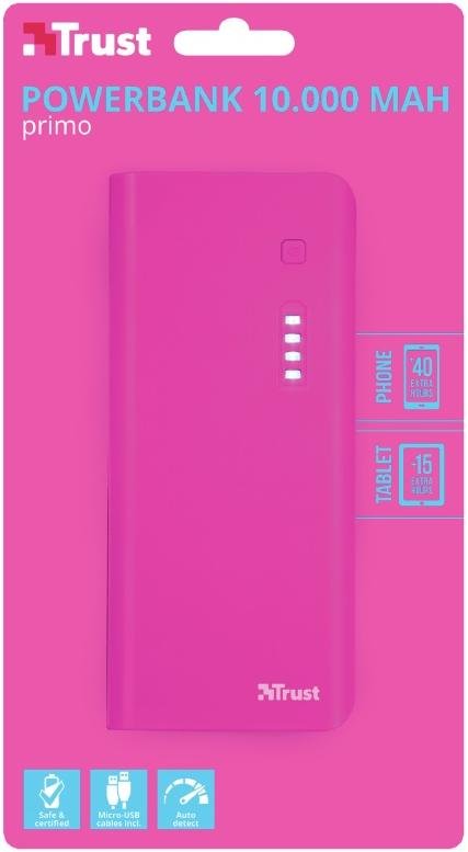 Батарея універсальна Trust Primo Power Bank 10000mAh Pink (22749_TRUST)