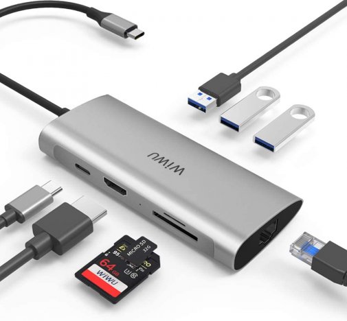 USB-хаб WIWU Alpha 8in1 USB-C Hub A831HRT Silver