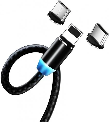 Фото: Кабель ColorWay Magnetic 3in1 AM / Lightning / MicroUSB / Type-C 1m Black (CW-CBUU020-BK) № 7 | KTC