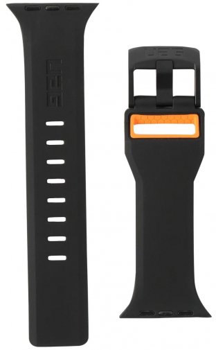 Ремінець UAG for Apple Watch 42/44mm - Civilian Silicone Black/Orange (19148D114097)