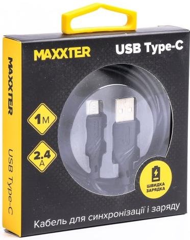 Кабель Maxxter AM / Type-C 2m Black (UB-C-USB-02-2m)