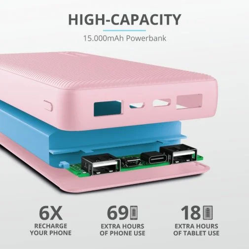 Фото: Батарея універсальна Trust Primo Compact 15000mAh Pink (23901_TRUST) № 22 | KTC