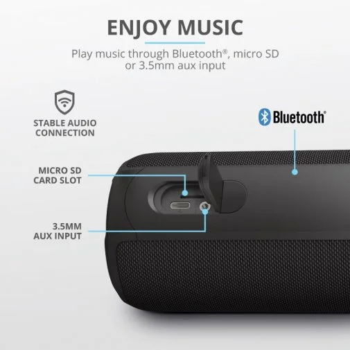 Фото: Портативна колонка Trust Caro Max Powerful Bluetooth Black (23833_TRUST) № 17 | KTC