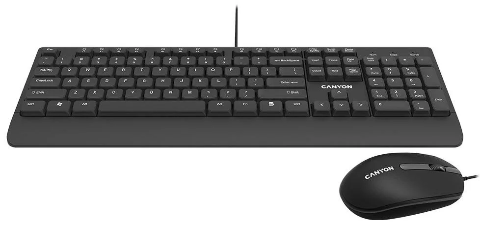 Фото: Комплект клавіатура+миша Canyon CNE-CSET4-RU Black № 9 | KTC