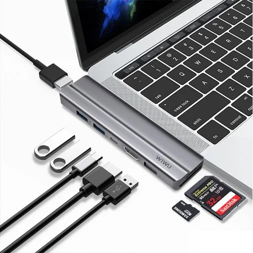 Фото: USB-хаб WIWU T9 8in1 Gray (6957815514984) № 6 | KTC