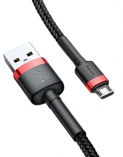 Фото: Кабель Baseus Cafule 2.4A AM / Micro USB 1m Black/Red (CAMKLF-B91) № 13 | KTC