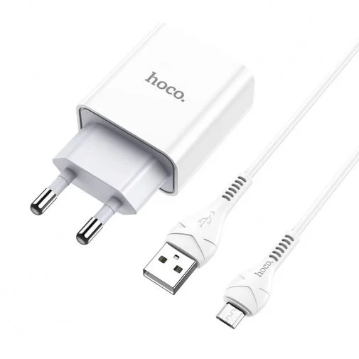 Фото: Зарядний пристрій Hoco C81A Asombroso White with AM/MicroUSB (C81A +Micro) № 15 | KTC