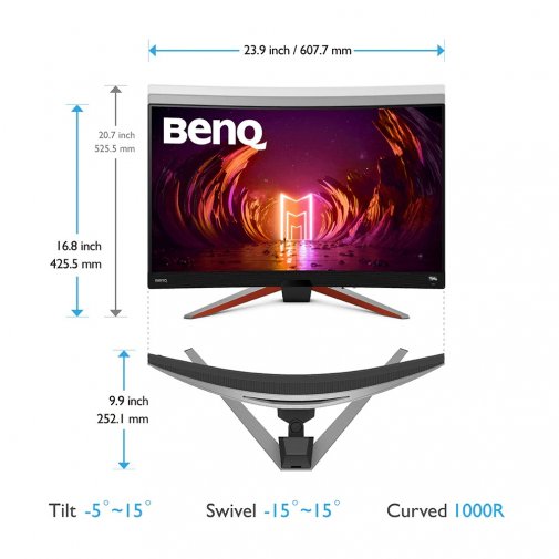 Монітор BenQ EX2710R Dark Grey (9H.LK9LB.QBE)