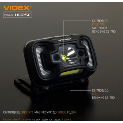 Налобний ліхтарик Videx 025 (VLF-H025C)