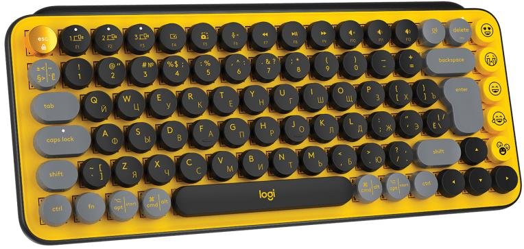 Клавіатура компактна Logitech Pop Wireless Blast Yellow (920-010716)
