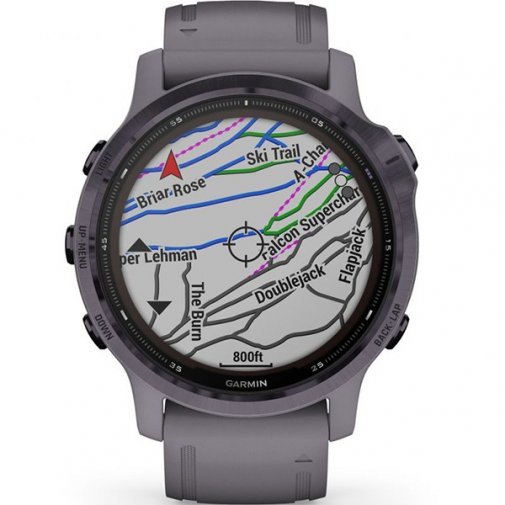 Смарт годинник Garmin Fenix 6S Pro Solar Edition Amethyst Steel with Shale Gray Band (010-02409-15)