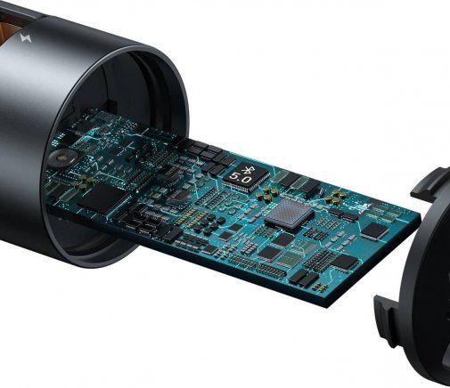  Автомобільний зарядний пристрій + FM-трансмітер Baseus Energy Column Car Wireless MP3 Charger Dark Gray (CCNLZ-C0G)